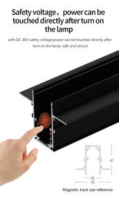 Verstellbare Industrielle Gitterlampe LED Magnetisches Schienensystem Dimmbare Fokussierbare Strahler COB Aluminium Kopfleiste 2ALGD2203CA - Product Image 4
