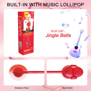 Amos ミュージック ロリポップ キャンディー、歌う ロリポップ トイ シュガーフリー、ユニークな クリスマス キャンディー、個別包装 ストロベリー味 - Product Image 3