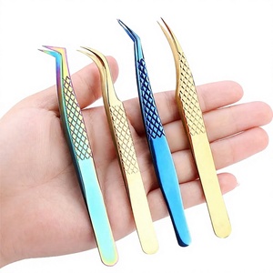 Pinzas de Precisión de Acero Inoxidable para Injerto de Pestañas Postizas, Punta Inclinada y Puntiaguda, para Extensiones Clásicas, Logotipo Personalizado OEM - Product Image 1