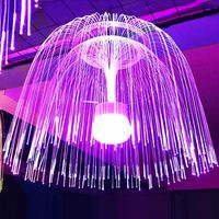 Lumière personnalisée en fibre optique LED en forme de méduse |   Lampe de jardin suspendue extérieure étanche IP65
