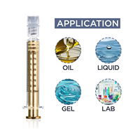 1ml 2.25ml 3ml 5ml 10ml Seringue Borosilicate Piston Plastique Doré Argent Métal Piston Seringue Verre 1ml Luer Lock Syinge