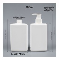 Bouteille vide en PE blanc de 150 ml, 200 ml, 300 ml, 350 ml, 500 ml pour savon liquide, shampoing, lavage des mains avec pompe noire