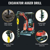 Foreuse hydraulique pour pelle, tarière rotative pour trous de poteaux, pour la construction, fixation universelle robuste