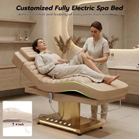 Tempat Tidur Kecantikan Elektrik Berkualitas Tinggi dengan Kontrol Kaki, Meja Pijat Ergonomis Melengkung untuk Ekstensi Bulu Mata, Tempat Tidur Facial, Tempat Tidur Bulu Mata Hitam