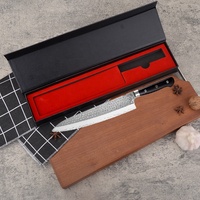 AMSZL Couteau à découper la viande Gyuto de 9.5 pouces en acier composite à 3 couches avec manche en bois d'ébène