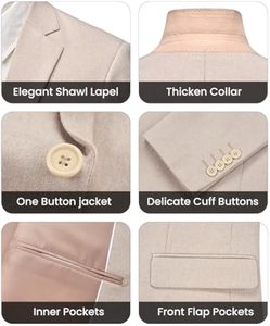 <span class=keywords><strong>Traje</strong></span> de 2 Piezas para <span class=keywords><strong>Hombre</strong></span>, Corte Entallado, Color Sólido, Cierre de un Botón, Casual, para Negocios, Bodas y Fiestas, Conjunto de Blazer y Pantalones - Product Image 5