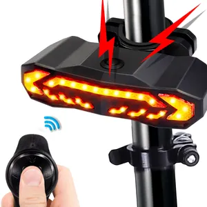 Luz trasera recargable para bicicleta, sistema de alarma antirrobo con control remoto