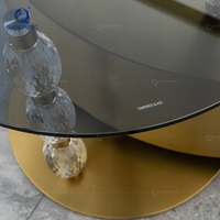 Table basse ronde de luxe en métal et verre, design multifonctionnel pour club de nuit, vente en gros de haute qualité à Foshan