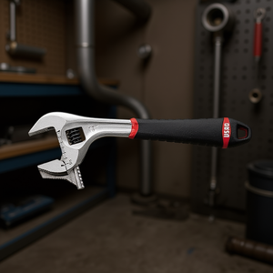 Clé à molette réglable 294 Ag avec poignée en métal et grip noir pour usage en plomberie et mécanique - Product Image 3