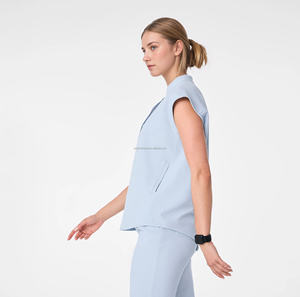 Vendita calda alla moda logo personalizzato classico <span class=keywords><strong>medico</strong></span> <span class=keywords><strong>medico</strong></span> due pezzi infermiere uniforme infermieristica laboratorio <span class=keywords><strong>medico</strong></span> Set Scrub da donna - Product Image 2