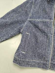 OEM Customized Men's <strong>Sequined</strong> Denim <strong>Jacket</strong> Zipper Short Streetwear Vintage Print Eco-Friendly Waterproof Windproof Winter - Product Image 4