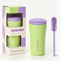 Mug isotherme en acier inoxydable 12 oz avec logo personnalisé pour la vente en gros – Cadeaux d'affaires isolés sous vide avec couvercle rabattable pour boissons chaudes/froides
