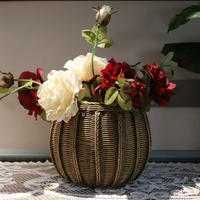 Groothandel Huisdecoratie Rieten Vazen, Huwelijksdecoratie Huaben Decoratie Vloervazen, Grote Maatwerk Plantenvazen