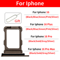 Pièces de rechange pour téléphone portable Plateau de carte Sim Support de carte SD pour iPhone 16 Plus 16 Pro Max Plateau à double fente Sim