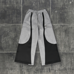 Conjunto de Sudadera con Capucha y Pantalones Anchos de Estilo Patchwork, Color en Contraste, Bordado, Corte Cuadrado, Chándal Deportivo para Hombre - Product Image 4