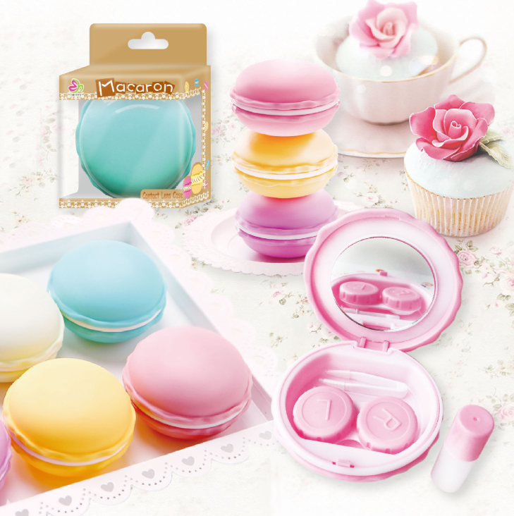 Новое поступление, контейнер для контактных линз в форме макарона, портативный маленький милый Контейнер для очков, контейнер для контактных линз, пакет для замачивания