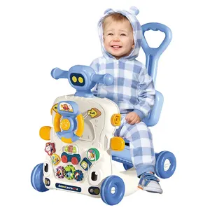 Yeni ürün çok fonksiyonlu yürümeye başlayan 5 1 öğrenme ayakta yürüteç oyuncaklar erken eğitim bebek itme yürüteç satış oyuncak