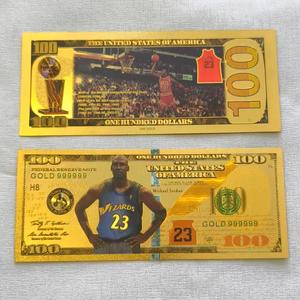 Billets de banque commémoratifs en feuille d'or de superstar de la <span class=keywords><strong>NBA</strong></span> <span class=keywords><strong>Jordan</strong></span> pour les fans - Product Image 5