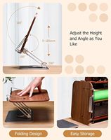 Support portable rotatif pour livre et ordinateur portable, support pliable pour tablette, support de lecture en bois avec porte-livre 20x20cm