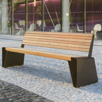 Banc d'extérieur en acier de luxe, chaise à dossier long, rue publique, jardin, sièges, patio, banc