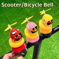 Sonnette de vélo et trottinette en forme de petit canard jaune avec hélice, décoration amusante et mignonne pour guidon