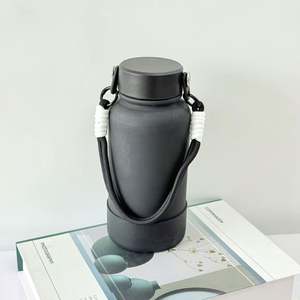 Ensemble de gourdes isothermes en acier inoxydable avec logo personnalisé, isolation thermique 12-24 heures, écologiques, sans BPA, avec manchon en silicone - Product Image 4