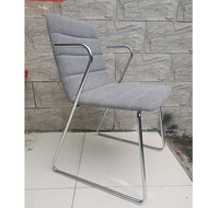 Chaise de formation empilable, vente en gros, chaise de conférence ergonomique en tissu gris
