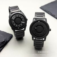 Nouvelle Montre Homme de Luxe à Quartz en Acier Inoxydable, Technologie Noire à Lévitation Magnétique, Mouvement Importé Étanche