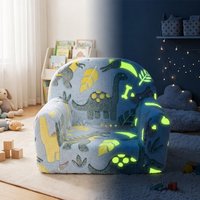 Canapé pour enfants, dinosaure lumineux, détachable et lavable, éponge haute densité, chaise de lecture pour bébé, petit canapé pour enfants