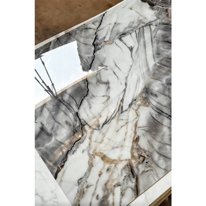 Panneaux muraux veinés naturels haut de gamme Matériau en <span class=keywords><strong>PVC</strong></span> ornemental non dangereux <span class=keywords><strong>à</strong></span> texture réaliste Feuille de marbre faux UV personnalisable - Product Image 1