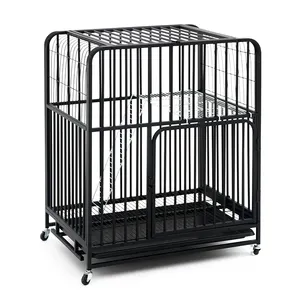 Large Room Containable Pet Bowl Pet Bed Cat Cage Two-tier Pet House Movable Wheels Crate