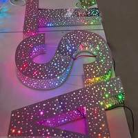 Enseigne lumineuse LED 3D personnalisée en acier inoxydable avec logo, motif ciel étoilé, pour bureau, salon, mariage, signalétique murale, éclairage de marque
