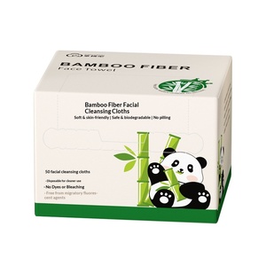 Xiangmianba Lingettes jetables en fibre <span class=keywords><strong>de</strong></span> bambou, en boîte, épaissies, extra larges, douces, double usage (sèches et humides) pour le visage - Product Image 5