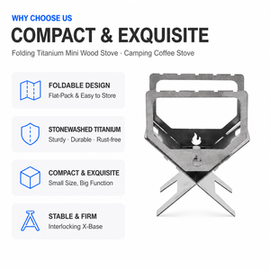 Portable <strong>Titanium</strong> Folding Mini Wood <strong>Stove</strong> Camping Coffee <strong>Stove</strong> Camping Hiking Camping Accessories Travel Kit <strong>Camp</strong> Table <strong>Stoves</strong> - Product Image 2