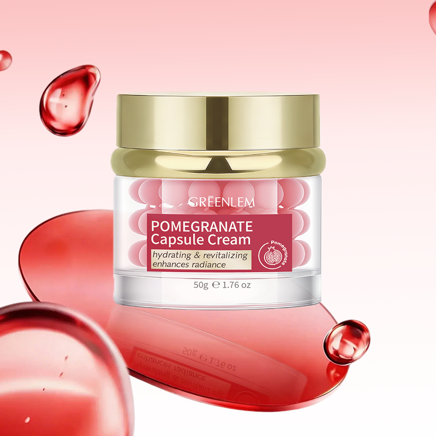 GREENLEM Pomegranate Capsule Cream Face Moisturizer Oil Control Private Label Custom Skincare Factory Direct Supply