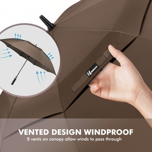 Parapluie de golf YuBo surdimensionné de 34 pouces à double couche ventilé, coupe-vent, parapluie droit, cadeaux d'affaires avec diamètre ouvert de 150 cm - Product Image 5