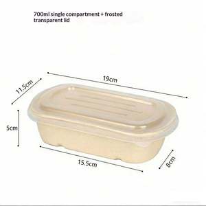 Caja de Embalaje de Alimentos Compostable Ecológica, Contenedor Biodegradable para Ensaladas para Llevar, con Tapa, para Uso en Picnics, Cadenas de Restaurantes, Venta al por Mayor - Product Image 5