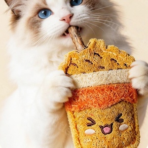 Jouet à mâcher écologique en forme de tasse de thé au <span class=keywords><strong>lait</strong></span> de style dessin animé, en loofah naturel, pour le nettoyage des dents et l'élimination du tartre chez les chats et les chiens - Product Image 3