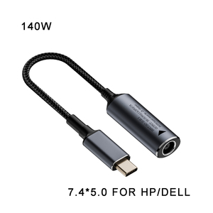Pd 140W DC เป็น Type-C Converter 5V/9V/<span class=keywords><strong>20V</strong></span> 7.4x5.0mm 7.4x0.6mm อะแดปเตอร์แปลงไฟสำหรับโทรศัพท์มือถือ HP DELL Samsung PC - Product Image 1