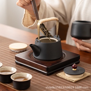 공장 맞춤형 검정 세라믹 산차이 쿵푸 차 세트 (가이 볼 티컵 포함) 가정 및 사무실용 - Product Image 5