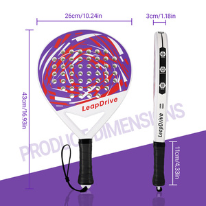 Raquetas <span class=keywords><strong>de</strong></span> Pádel Portátiles para Adolescentes, Fabricadas con ABS + Fibra <span class=keywords><strong>de</strong></span> Carbono, con Red <span class=keywords><strong>de</strong></span> Poliéster y Espuma EVA, Diseño <span class=keywords><strong>de</strong></span> Cabeza Ligero y Personalizado 12k - Product Image 5