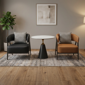 Modern PU Leather Living Room <b>Chair</b> Solid Back Metal Legs Ergonomic Design Contemporary Style Home Furniture - Product Image 5