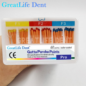 Points de gutta-percha coniques Greatlife <span class=keywords><strong>Dent</strong></span> F1-F3, fournitures endodontiques de haute qualité pour la thérapie canalaire en clinique dentaire - Product Image 2