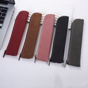 Sac à fermeture éclair de grande capacité en cuir PU de haute qualité pour filles et garçons, idéal pour les bureaux, les étudiants, le rangement, les cadeaux, la trousse à crayons - Product Image 2
