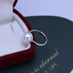 Anillo de Perla Impecable de Luz Intensa de 10-11 mm de Danshui Mabei con Borde de Plata S925, Anillo de Venta al por Mayor - Product Image 4