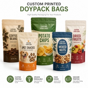 Bolsa de Embalaje de Alimentos Doypack Personalizada con Cierre Hermético, Impresión por Grabado para Granos de Café, Bocadillos para Mascotas, Frutos Secos, Alimentos Deshidratados - Product Image 1