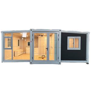 <span class=keywords><strong>Casa</strong></span> Contenedor Plegable Moderna y Duradera <span class=keywords><strong>de</strong></span> Doble Ala Inclinada, Expandible, Personalizable, Estructura <span class=keywords><strong>de</strong></span> Acero Prefabricada, Bungalow - Product Image 1