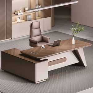 Bureau de direction moderne haut de gamme extensible en bois avec tiroir de rangement pour le bureau à domicile - Product Image 3