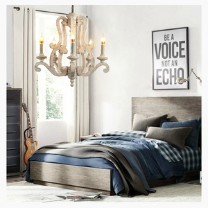 Lámpara Colgante <span class=keywords><strong>de</strong></span> <span class=keywords><strong>Techo</strong></span> Estilo Rústico Americano, <span class=keywords><strong>de</strong></span> Madera, Retro, Tipo Candelabro - Product Image 4