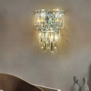 Hotel lussuosi corridoi interni dell'atrio camere da letto ville salotti Duplex hanno condotto la decorazione della casa sfondo moderna lampada da parete di cristallo - Product Image 4